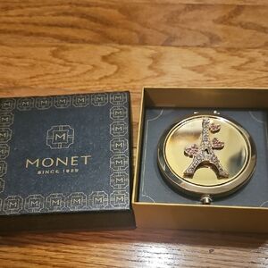 Monet Gold and Pink Eiffel Tower Compact